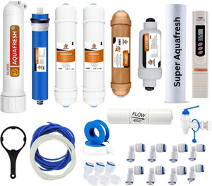 SUPER AQUAFRESH by SUPER AQUAFRESH RO Service Kit with Membrane, Filters, UF, Mineral, Housing & TDS Meter Solid Filter Cartridge
