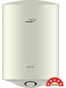 V-Guard Matteo 6 L Storage Water Geyser Rust-Proof ABS Body | High Energy Efficiency | Advanced 4 Layer Safety | Suitable for Hard Water