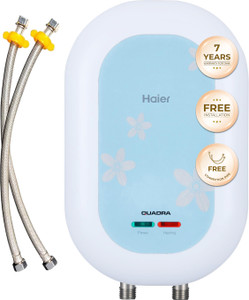 Haier 3 L Instant Water Geyser Fast Heating 8 Bar Pressure Glass Lined Tank (EI3V-C1(W)-P, White)