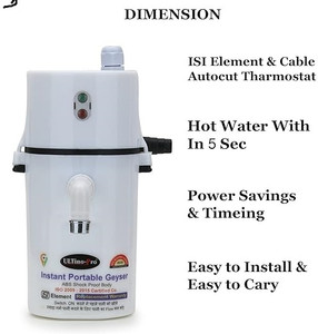 UltinoPro 1.5 L Instant Water Geyser (1.5 Litre Portable Geyser, White)
