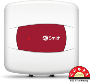 AO Smith 25 L Storage Water Geyser | 2kW | Vertical | Designed for high rise buildings with 8 bar pressure rating | Longer life in hard water conditions with Blue Diamond glass lined tank | BEE 5-star rating for superior energy efficiency and power savings (HSE-SHS-025, White)