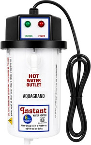 Aquagrand 1L PORTABLE GEYSER SHOCK PROOF PLASTIC BODY |INSTALLATION KIT | 1 L Instant Water Geyser