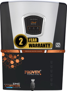 proven Jupiter Black Grey | Needs no service for 2 years | 12 L RO + UF + UV + Copper + Alkaline + Mineralizer Water Purifier