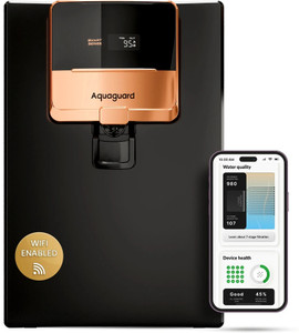Aquaguard Ritz Pro 2X Life, WiFi-enabled, Smart IoT, 9-Stage, Stainless Steel Tank 5 L RO + UV + Copper Water Purifier Titanium Duo Filters last for 2 years |Wi-Fi enabled SMART Filter Life Monitoring |Automated Service Alerts | Water Quality Monitoring | Water consumption Tracker | IoT