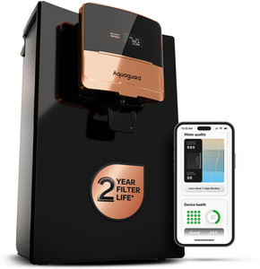 Aquaguard Ritz Pro 2X Life, WiFi-enabled, Smart IoT, 9-Stage, Stainless Steel Tank 5 L RO + UV + Copper Water Purifier Titanium Duo Filters last for 2 years |Wi-Fi enabled SMART Filter Life Monitoring |Automated Service Alerts | Water Quality Monitoring | Water consumption Tracker | IoT