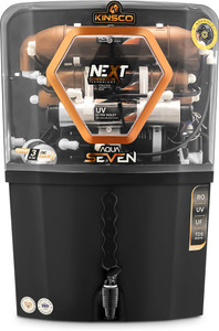 Kinsco Aqua Seven Copper Zinc and Alkaline(Power of 3) 15 L RO + UV + UF + Copper Guard + pH enhancer Water Purifier