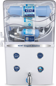 KENT Elegant Alkaline 8 L RO + UV + UF + TDS Control + Alkaline + UV in Tank Water Purifier