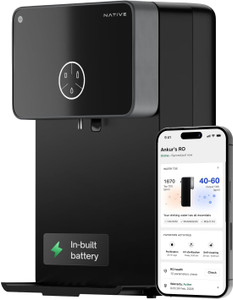 NATIVE By Urban Company M2 Pro 8 L RO + UV + Alkaline + Minerals Water Purifier 10-Stage Smart Water Purifier | In-built power backup | No Service for 2 Years | Advanced Smart iOT Tracking