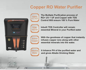 AquaDart Copper + Mineral Ro Water Purifier with Copper Charge Technology 12 L RO + UV + UF + Copper + TDS Control Water Purifier