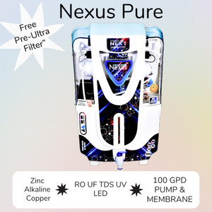 nexus pure JAZZ WHITE COPPER +ALKALINE 10 L RO + UV + UF + TDS Water Purifier