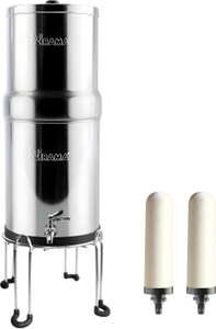 Rama Gravity Water Filter 24L Stainless Steel Purifier with 2 Candles, Tap & Stand 24 L Gravity Based Water Purifier