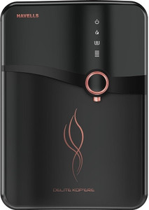 HAVELLS Delite Kopere 6.5 L RO + UV Water Purifier Stainless Steel Tank,Copper+Zinc+Minerals| Suitable for all - Borewell, Tanker, Municipality Water