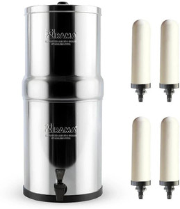 Rama 304-Grade Steel with 7 inch Candles 4 Pcs 24 L Gravity Based Water Purifier