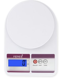 Venus Electronic Digital Kitchen Food Baking, Health 10 kg Battries Included - (White) Weighing Scale