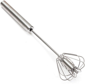 AMBA'R Hand Push Rotary Whisk Blender for pastry,cake, pizza, whisker for eggs, cream, Stainless Steel Ball Whisk