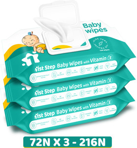 1st Step Baby Wet Wipes With Lid Enriched With Aloe-Vera And Jojoba Oil