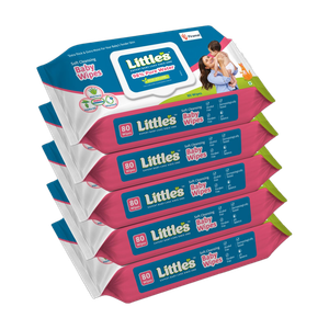 Little's Soft Cleansing Baby Wipes with Aloe Vera, Jojoba Oil and Vitamin E, Lid Pack