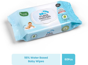 Mother Sparsh 98% Water Based Scented Wipes Plant Derived Fabric 60 Pcs/Pack (Pack of 1)