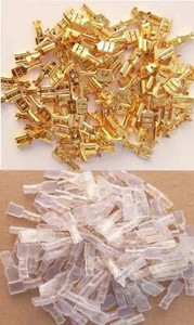 SK TRADERS 6mm Electrical Wire Cable Thimble + Thimble Cover Lugs Crimp Thimble with Transparent Plastic Insulating Sleeves 100+100 Pcs Thimmble with Transparent Silicon Plastic Insulating Sleeves for PCB Wire Connector