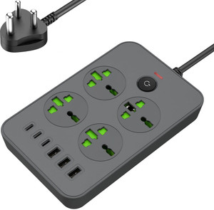पोरचेक Power Plate 4 Multi,Plug 4 USB,3 Type C 2500W 4 सॉकेट सर्ज रक्षक
