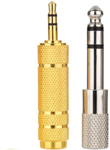 LipiWorld (2 Pieces Combo) Headphone Adapter 6.35mm Male to 3.5mm Female and Audio Stereo Plug 3.5mm Male to 6.35mm Female