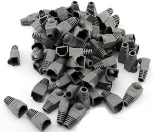 D25 Pack of 100 Cat5E Cat6 RJ-45 Connector Plugs Silicone Cap Cover ...