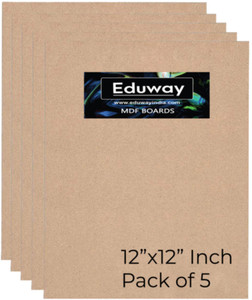 Eduway 12" X 12" Mdf Board Sheet For Art & Craft Pack of 5 Ash Japanese Wood Veneer