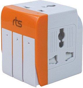 Jihaan Three Pin Plug with indivisual switch with LED indicator Worldwide Adaptor