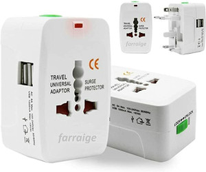 Rhydin All in One USB Universal Worldwide Travel Adapter Plug for Laptops, Cameras Worldwide Adaptor