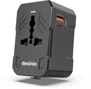 Destinio Universal travel adapter-20W PD Type-C + 18W QC USB-A travel adapter for USA/UK Worldwide Adaptor