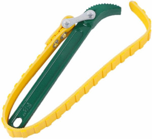 A Sharif Y12" OIL FILTER WRENCH XING Tools 12" Adjustable Belt Oil Filter Wrench, Chrome Vanadium Steel Single Sided Pipe Wrench