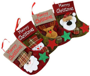 SNOWIE SOFT Christmas Stocking Set 4pcs for Home Decor Gift Santa Claus Tree Ornaments Decor Christmas Stocking