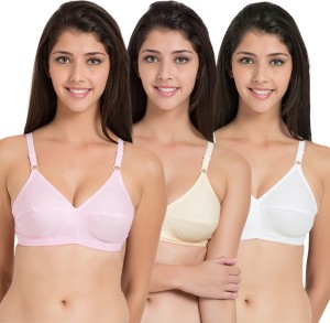 SOUMINIE by Belle Lingeries Classic Fit Cotton Non-Padded Pack of 3 Women  Full Coverage Non Padded Bra - Buy Multicolor SOUMINIE by Belle Lingeries  Classic Fit Cotton Non-Padded Pack of 3 Women
