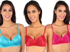 BRALUX Trishna Lace Padded Women Full Coverage Lightly Padded Bra - Buy  Turquoise Blue-Maroon-Purple BRALUX Trishna Lace Padded Women Full Coverage  Lightly Padded Bra Online at Best Prices in India