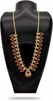 Kollam Supreme One Gram Gold Kerala Palakka Traditional Necklace Gold plated Plated Alloy Necklace Price in India Buy Kollam Supreme One Gram Gold Kerala Palakka Traditional Necklace Gold plated Plate...