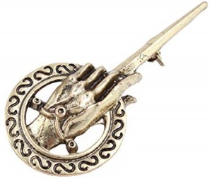 Mahi Men's Game of Thrones Antique Golden Hand of The King Pin 7cm Brooch