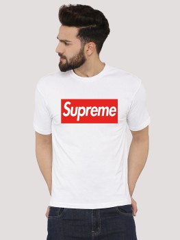Supreme Printed Men Round Neck Black T-Shirt - Buy Supreme Printed