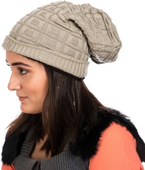 Buy Roadster Unisex Grey Self Design Beanie - Caps for Unisex 7463667