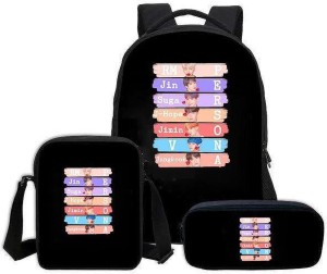 BTS Theme Fan Art Laptop Bag Casual School Backpack in 2023