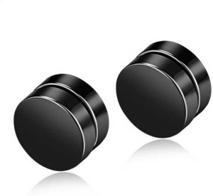 Black Magnet Earrings for BoysMenGirlsWomenUnisex 2 Pcs Stainless  Steel Magnetic Earring Stud