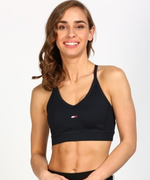 Tommy Hilfiger Sport Womens Logo Fitness Sports Bra 