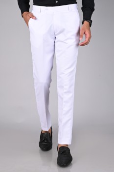 Kurus Regular Fit Men White Trousers - Buy Kurus Regular Fit Men