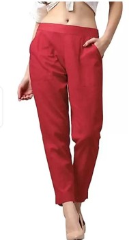 Crimson Red Colour Lycra Pants – beSOLiD
