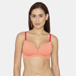 Zivame Women's Underwired T-Shirt Bra, Color: Salmon Rose, Size