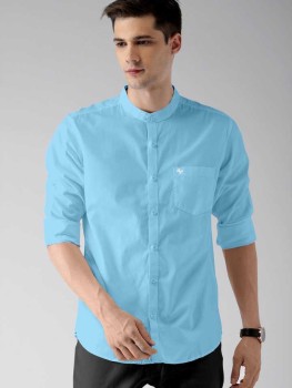 Bhankicreation Men Solid Casual Light Blue Shirt - Buy