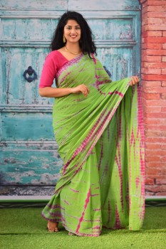 Kiaan Fashion Printed Daily Wear Cotton Saree, With Blouse, 5.5 M