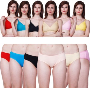 Buy Body Tonic Women Cotton Printed Bra Panty Set for Women Lingerie Set Bra  Panty Set Combo (Pack of 1) Pink at