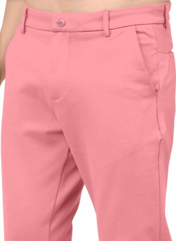 AD & AV Regular Fit Men Pink Trousers - Buy AD & AV Regular Fit