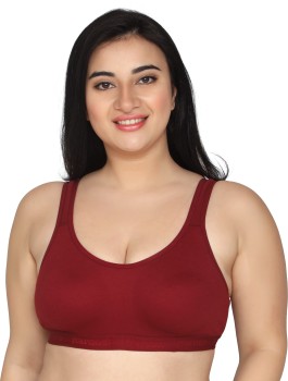 Maroon Women T-Shirt Non Padded Bra - Buy Maroon Women T-Shirt Non