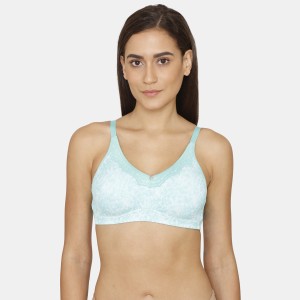 Rosaline by Zivame Blue & Pink Printed Half Coverage Non-Padded